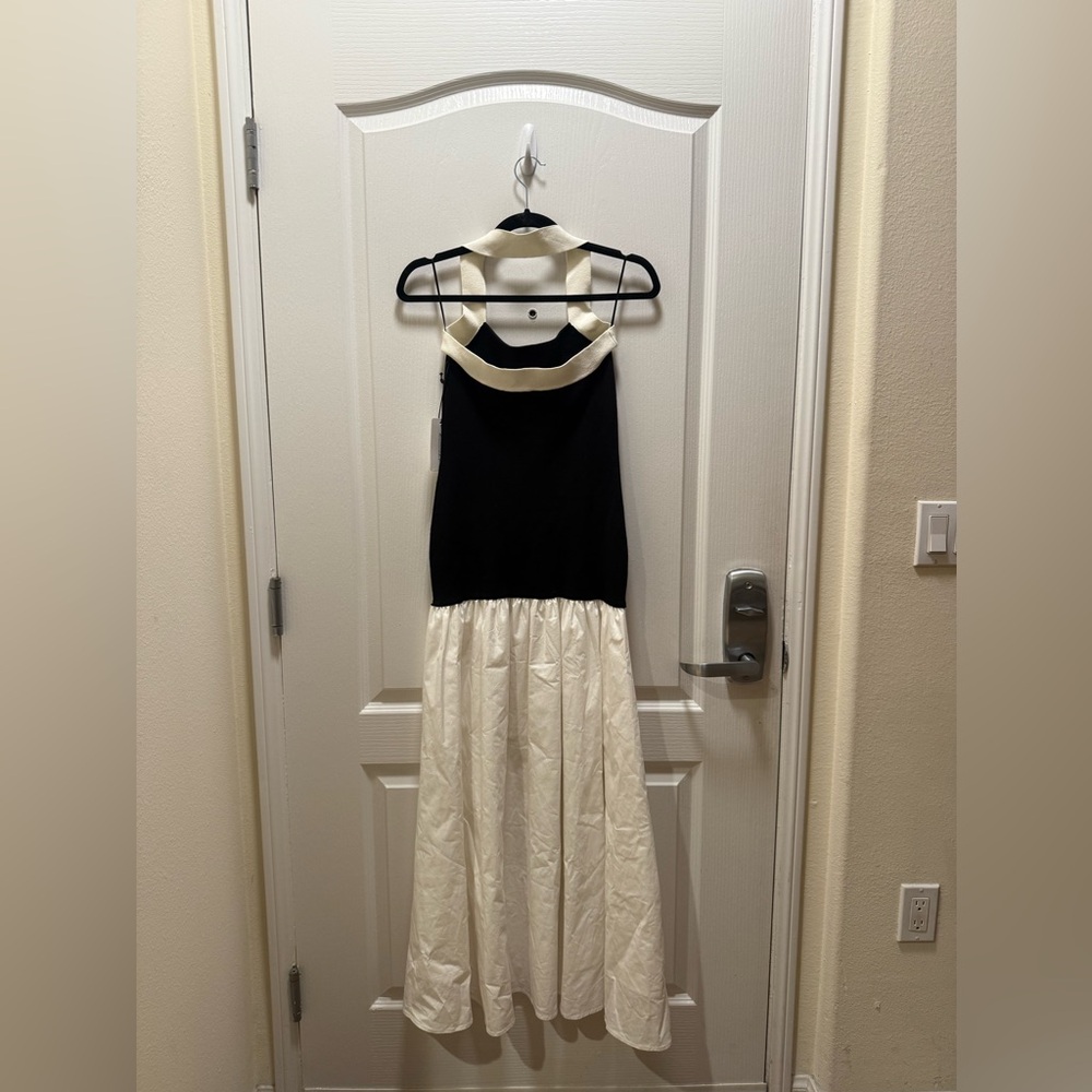 Line & Dot KOHL MIX-MEDIA MAXI DRESS white & Black Size S NWT - Picture 7 of 8